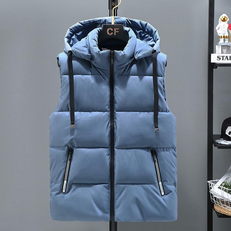 

Новый модный повседневный пуховый хлопковый жилет мужской приталенный жилет осень и зима утолщенный теплый жилет-куртка 4XL (160-87.5 kg) синий