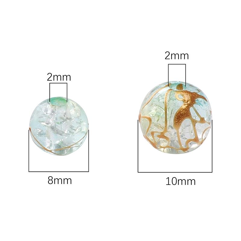 8mm/10mm Cracked Patterned Beads Irregular Color Acrylic Beads For DIY Jewelry Making