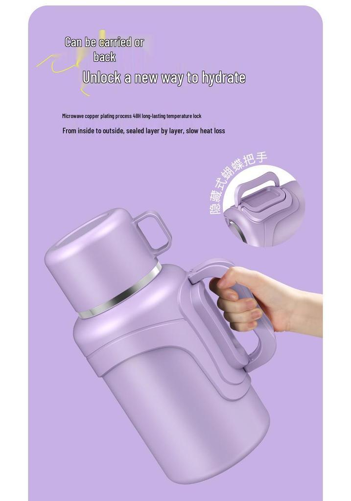 316 Stainless Steel Large Capacity Insulated Thermos Flask for Outdoor, Sports, and Household Use