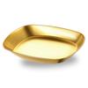 Stainless Steel Serving Plates 10 Inches Dinner Dishes Metal Camping Plate for BBQ Snack Golden