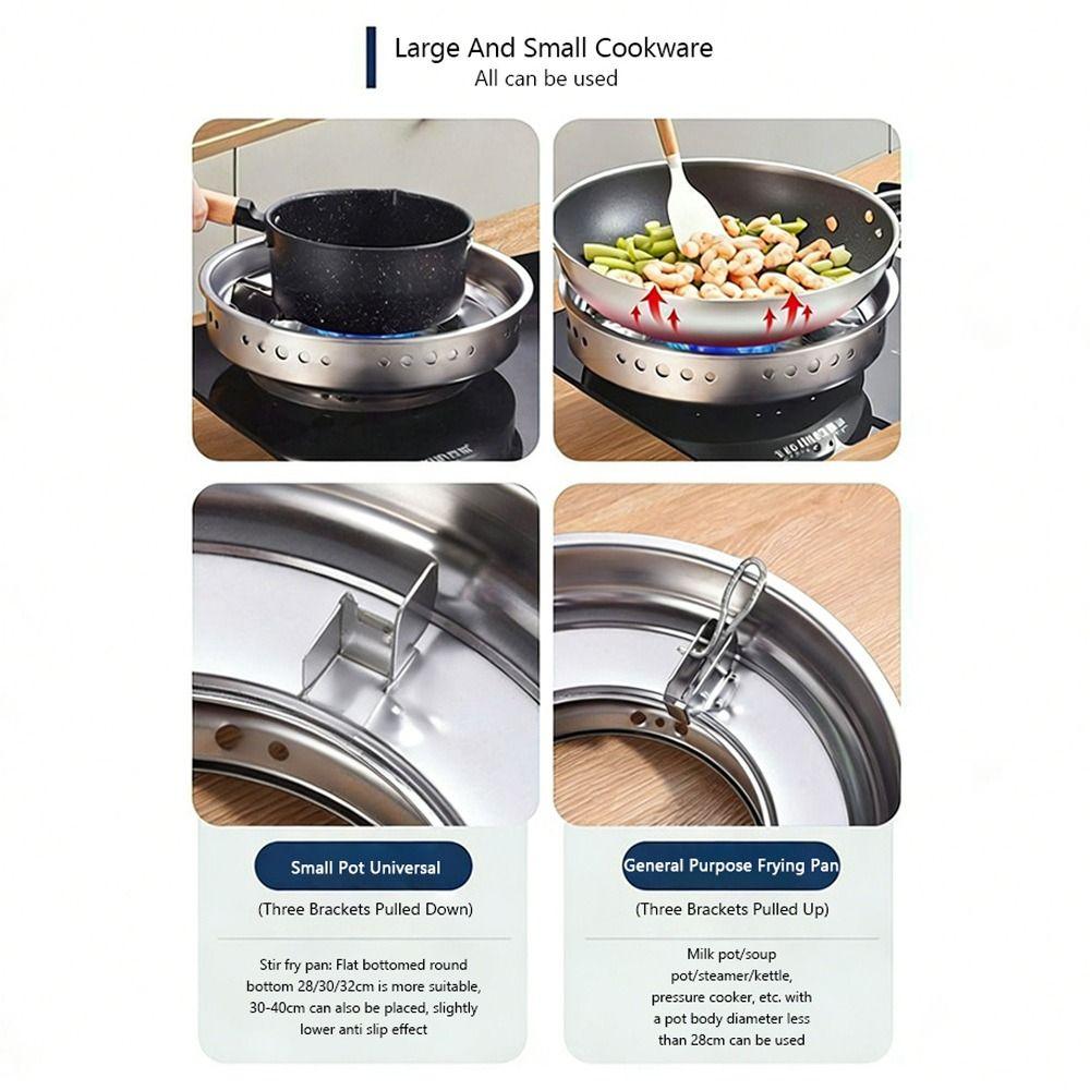 Windproof Gas Stove Rack Stainless Steel Camping Wind Shield  Open Flame Cooking