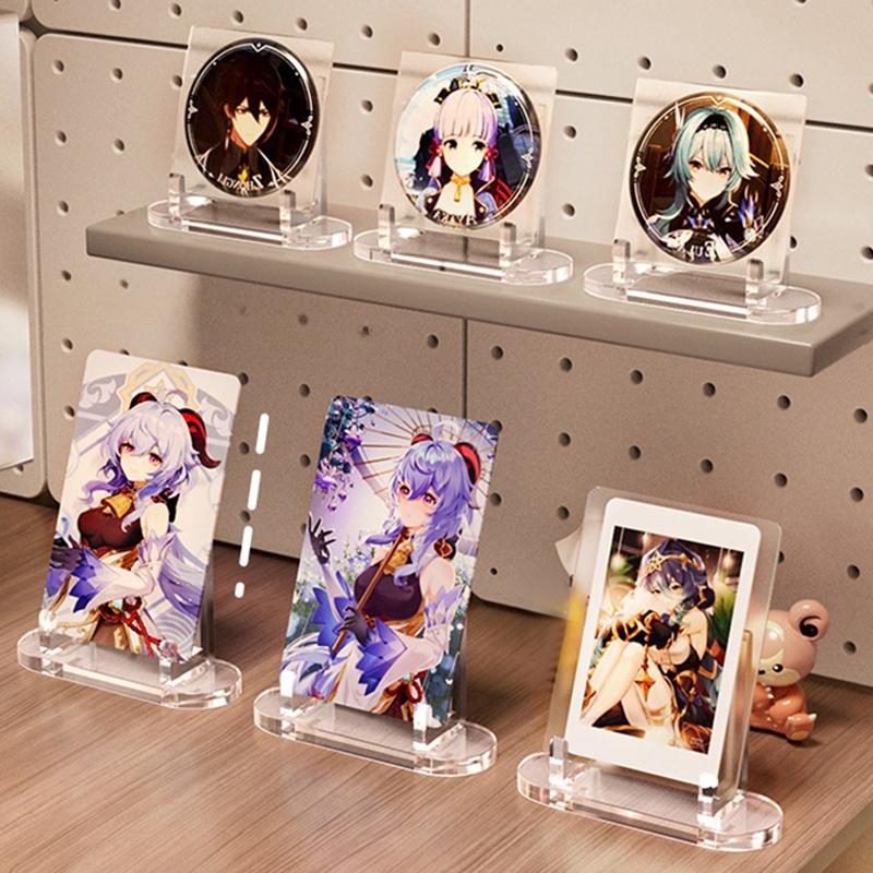 5/1Pc Transparent Display Stand Acrylic Badge Pins Storage Holder Multi-purpose Display Stand Desktop Medal Photo Card Display
