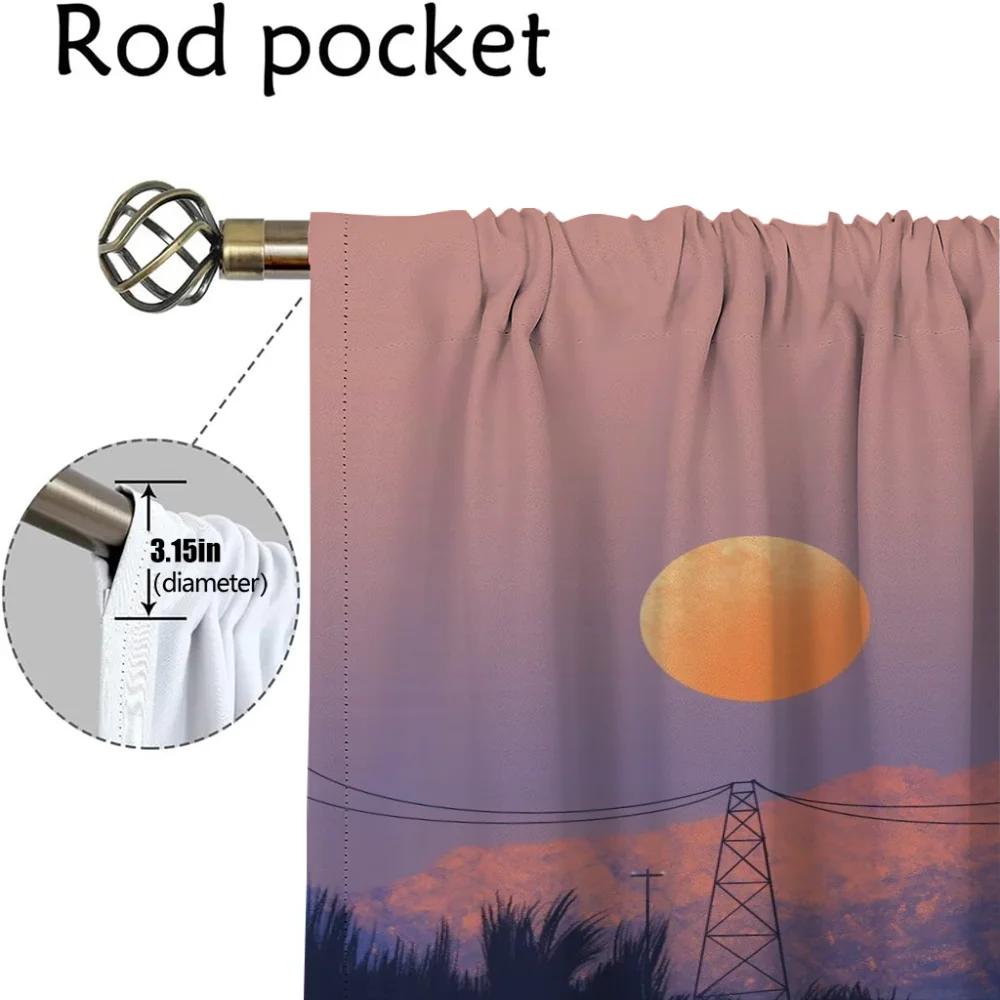 Healing Is the Sunset Window Curtain for Room 2 Panel Curtains for Bedroom Shades Partition Home Interior Curtains Living Camera