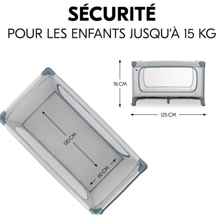 Lit de voyage - HAUCK - DREAM N PLAY PLUS - 60 x 120 cm - Dès la naissance - Pliable - Dusty Mint