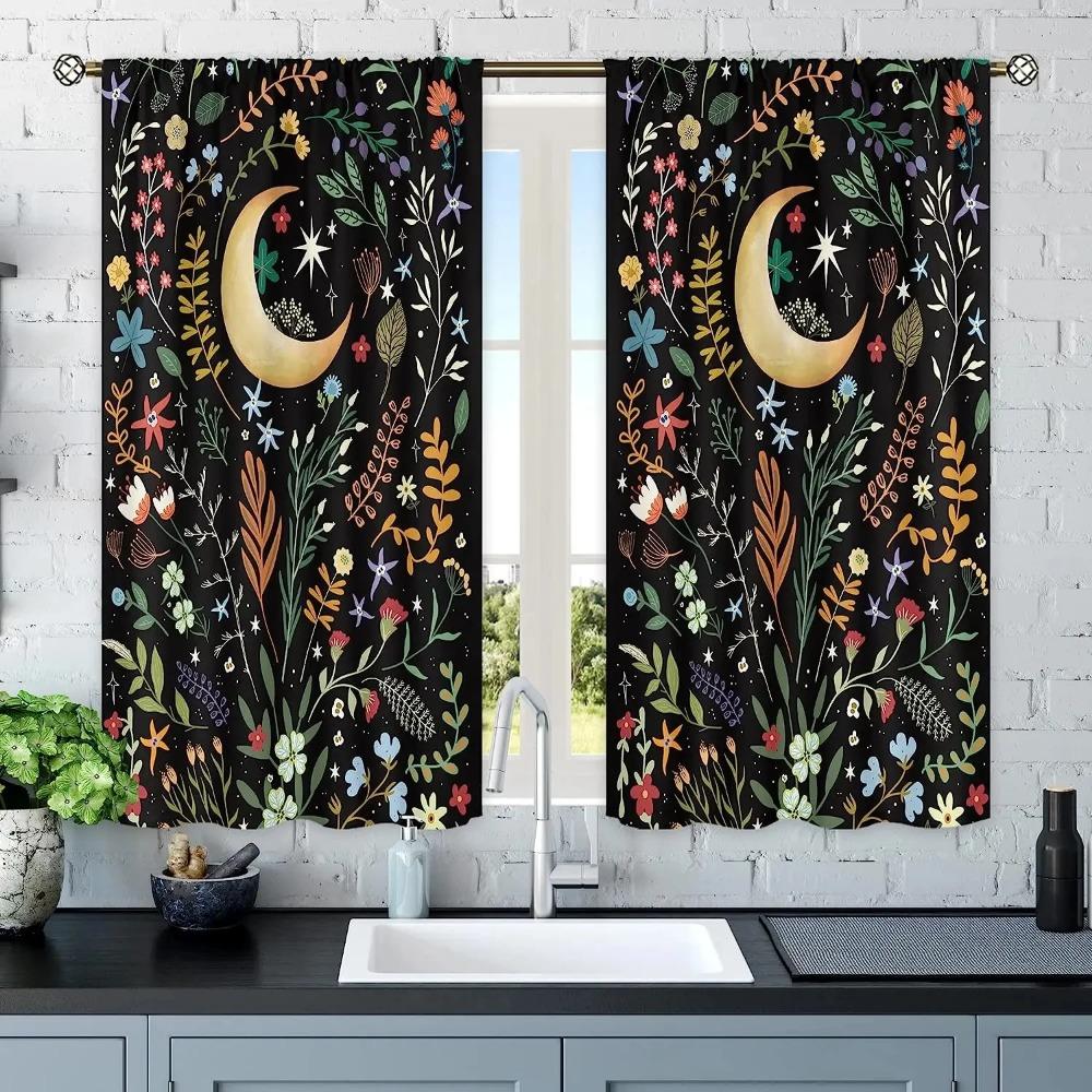 Witchy Gothic Aesthetic Spring Nature Curtain for Living Room Modern Curtains for Bedroom High Shading Drapes Kitchen Curtains