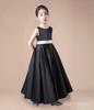 Kayiyasu Long Satin Dress for Perfect for Piano Formal Slimming Children's Dress, V-Neck Girls, Recitals, Weddings, Occasions, Sleeveless, Elegant,