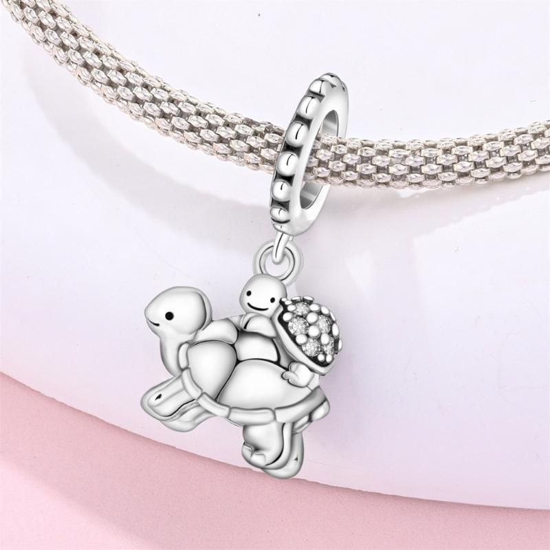 Handcrafted Marine Themed Silver Pendant Sea Animal Charm Jewelry Accessories for Bracelets and Necklaces