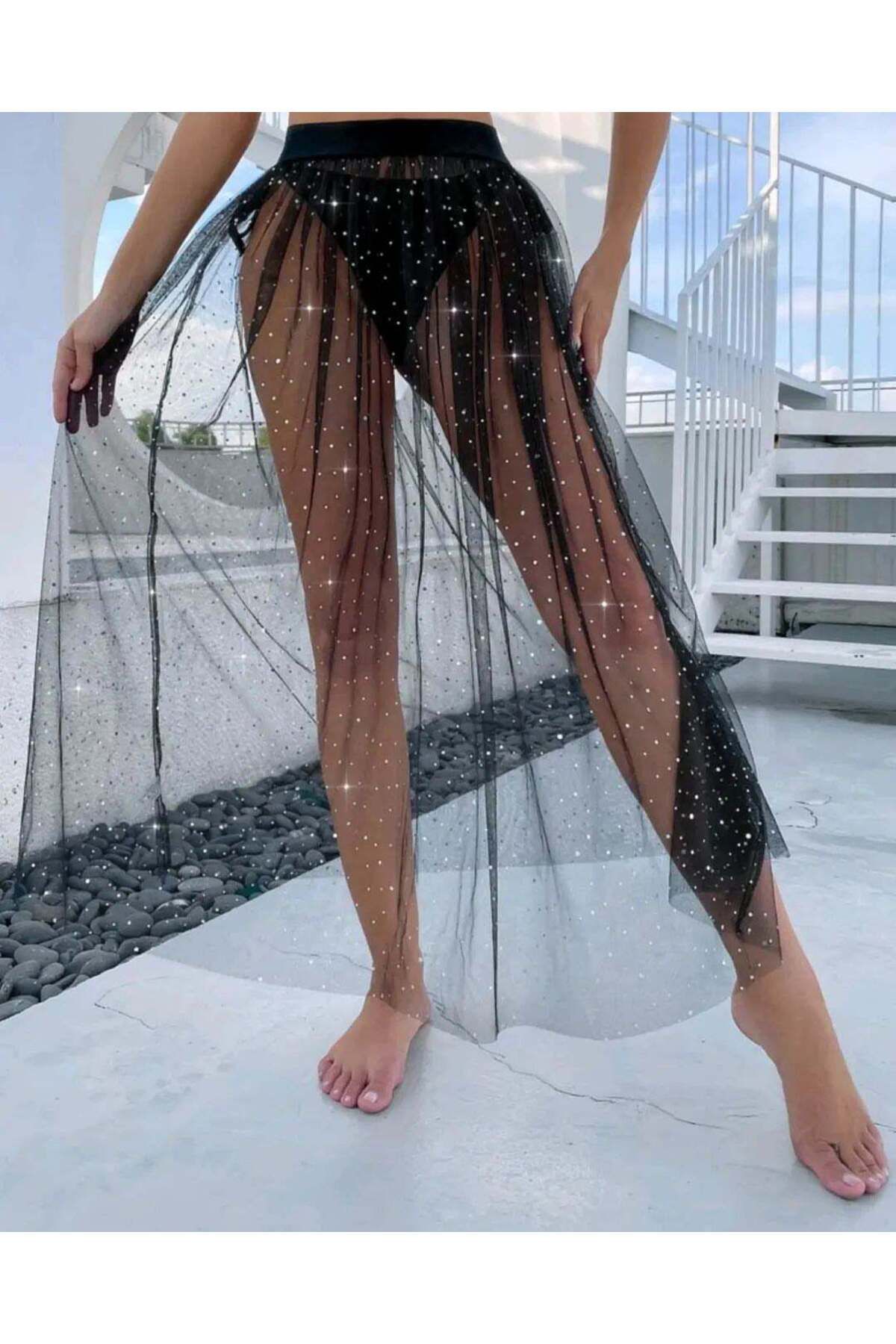 

Женская мода, новая блестящая юбка-парео из тюля-парео