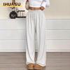 IHUASU Pantalones y capris con estampado de color sólido informal a la moda para mujer