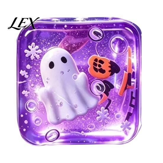 Elastic TPR Toy Stress Relief for Halloween Christmas, Anxiety Reduction Ice Cube Squeeze Holiday Toy, Slow Rising Clear Sensory Gift Soft Squeezable