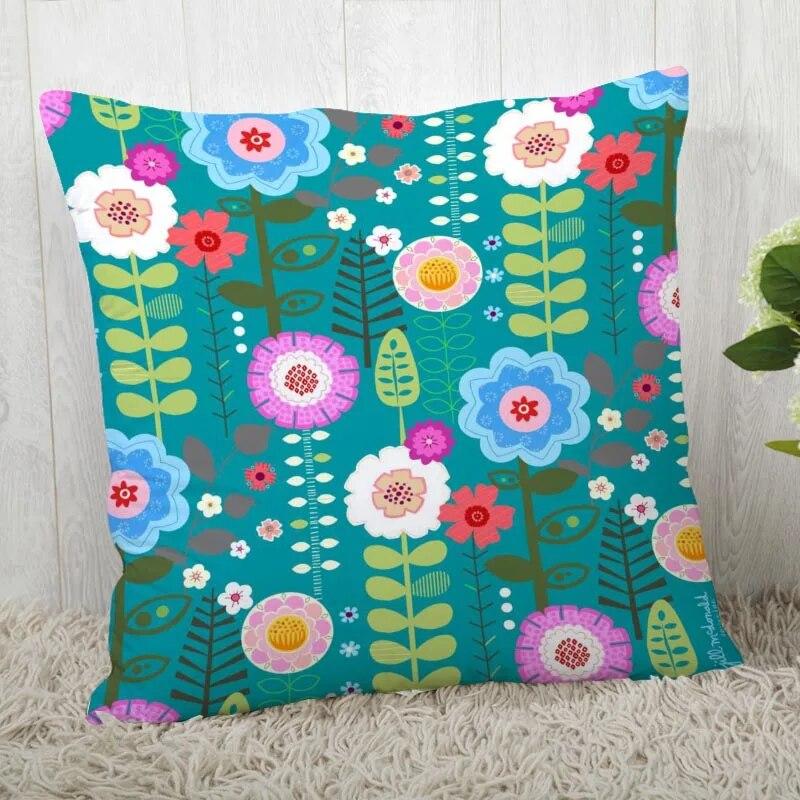 Pillowcase Flower Pattern Square  Christmas Zipper
