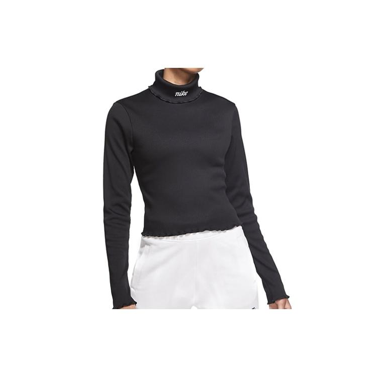 (WMNS) Nike Sportswear Ribbed Long Sleeves Tops Black Women s CU5365-010 S