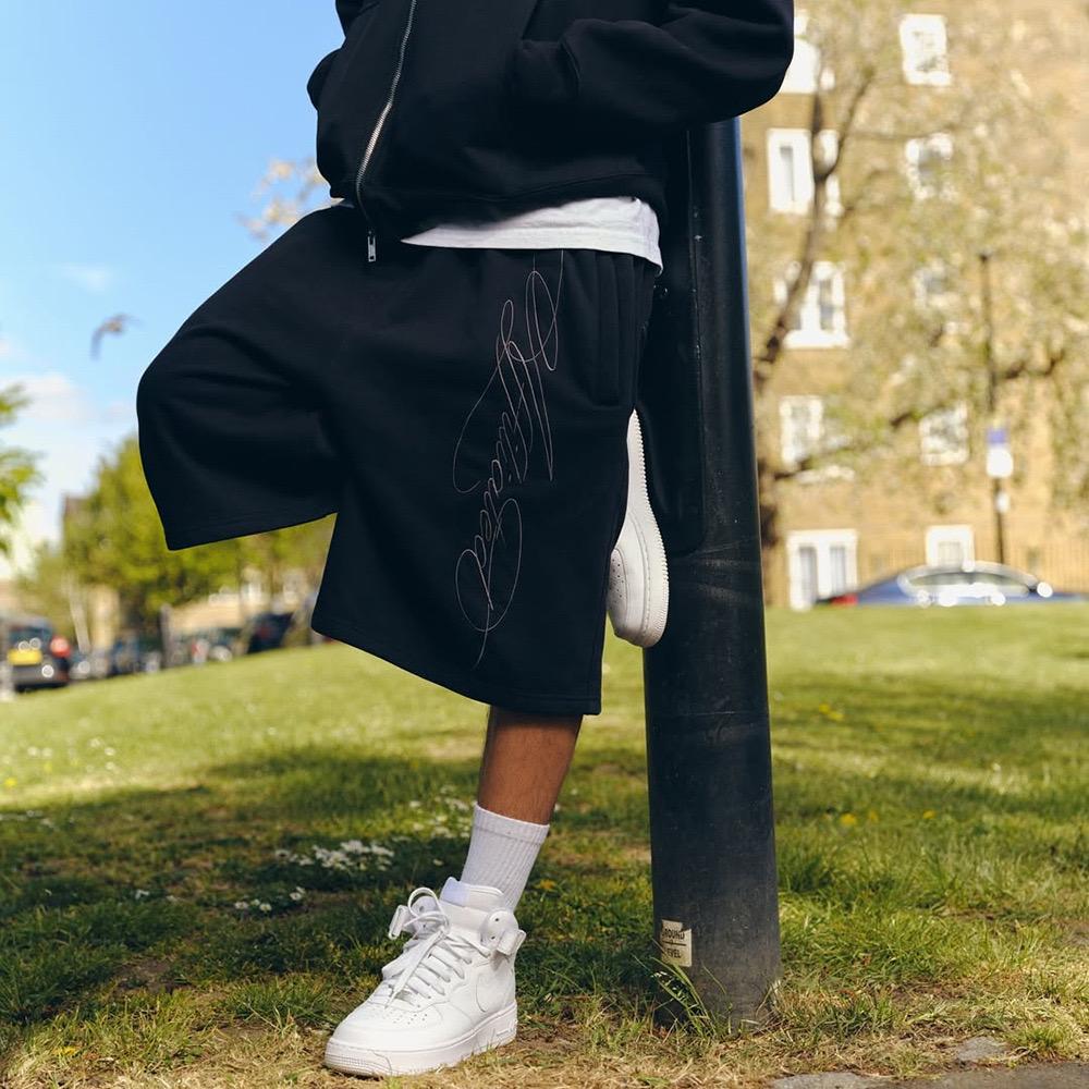 RogueWave Retro Harajuku Rock Übergroße Shorts Herren Y2k American High Street Trendmarke Buchstabenaufdruck Lässig Locker Weitbeinige Hosen Damen