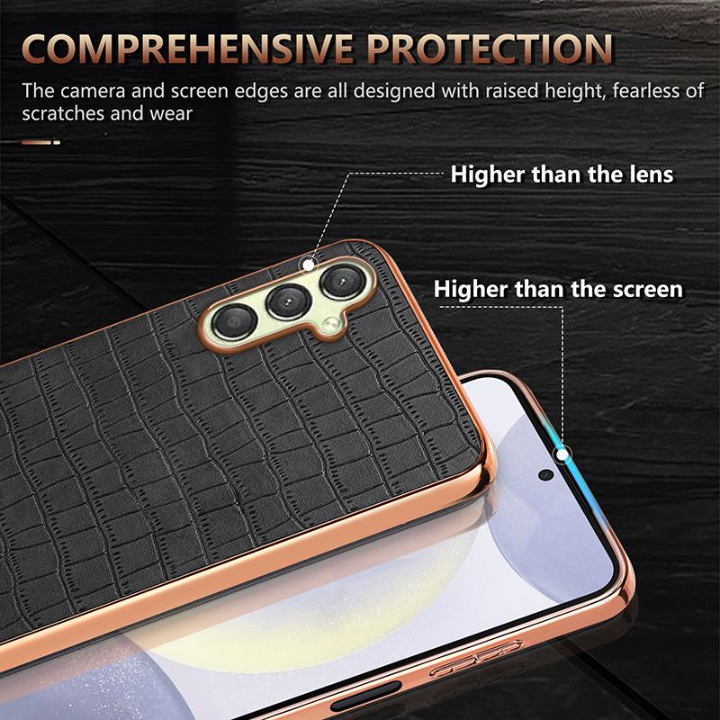 AZNS For Samsung Galaxy A16 5G/A16 4G Case Electroplating Crocodile Texture PU+TPU Phone Cover