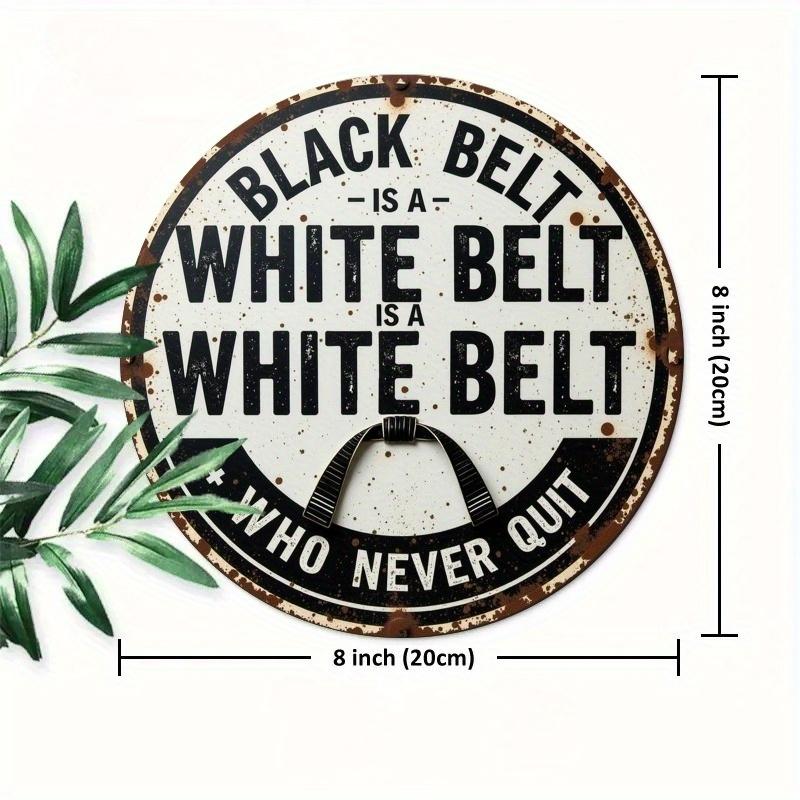 

2d Flat 20*20cm Retro Circular Wooden Wall Sign, Black Belt Is White Belt A Rural Wooden Plaque with Inspiring Messages, for Porch, Living Room, Bar 20*20cm
