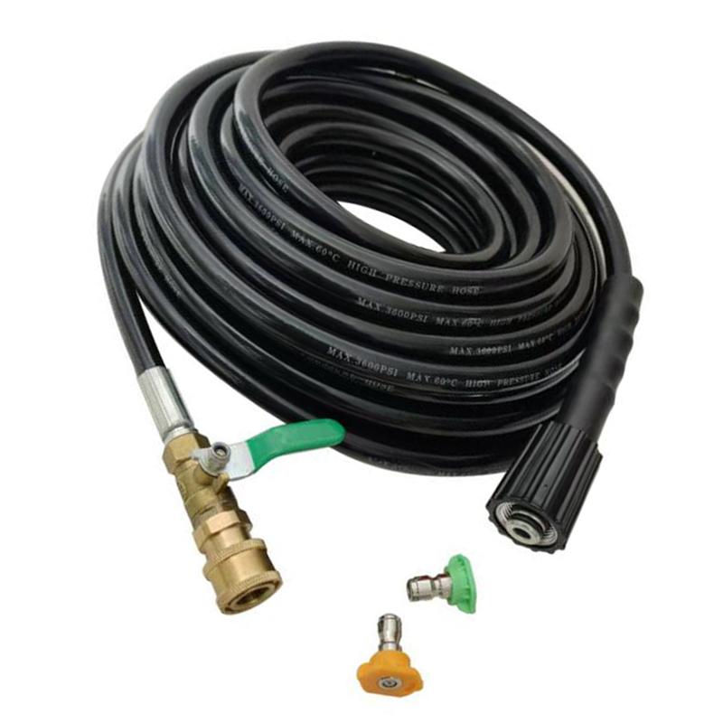 Water Hose Kit with High Pressure Cleaning Pipe Nozzles and Movable Valve for Outdoor Lawn and For Garden Use 7m and 10m Length