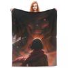 Attack On Titan Anime Manga Fleece Throw Blankets Action Blanket for Bedding Travel Lightweight Thin Bedroom Quilt