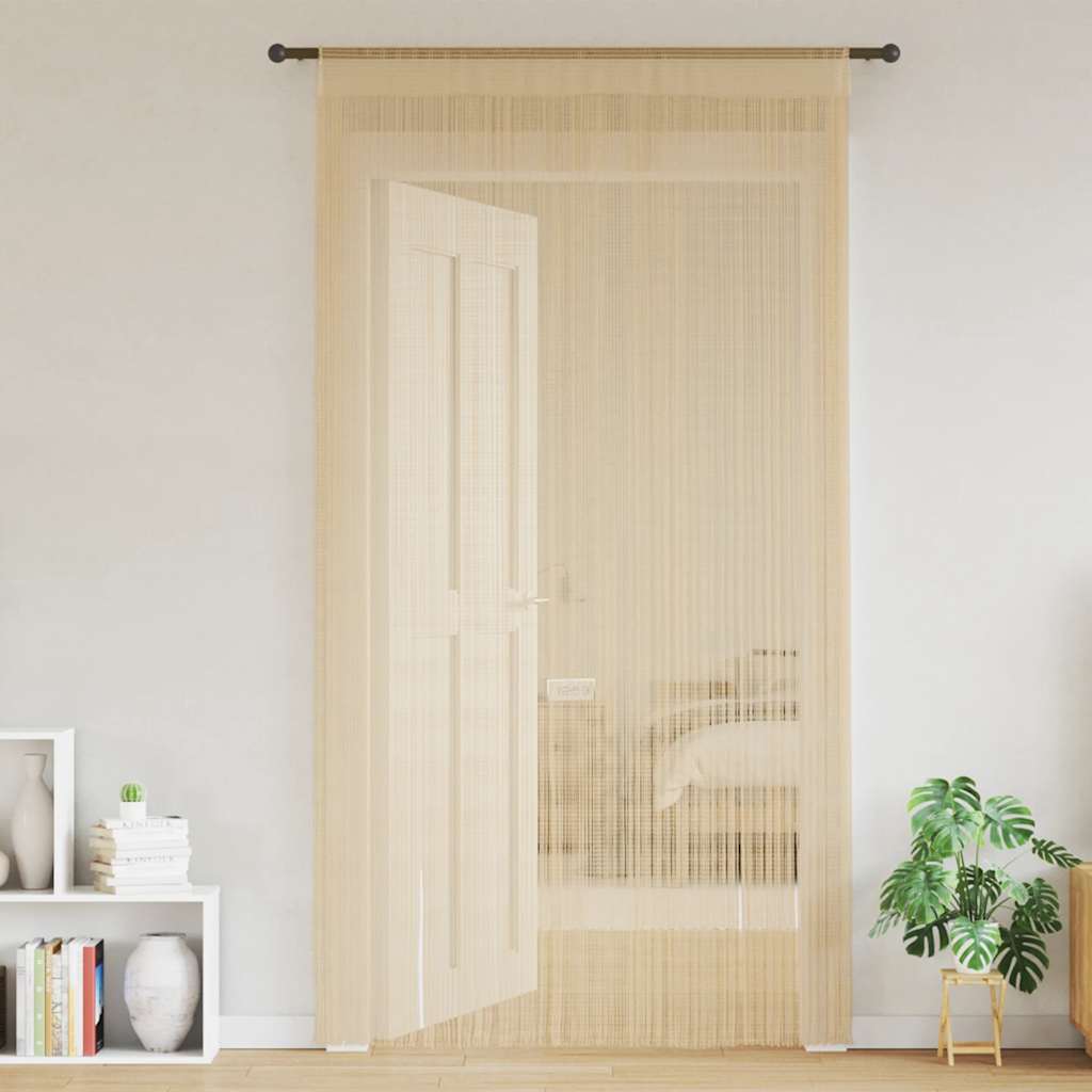 Vidaxl Zasłony Sznurkowe, 2 Sztuki, 140 X 250 Cm, Beżowe