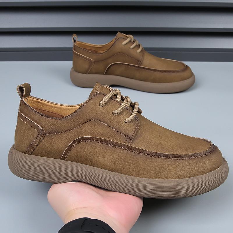 Spring and Summer New Men's Shoes Breathable Retro Leather Shoes Men's Comfortable Trend Versatile Casual Shoes