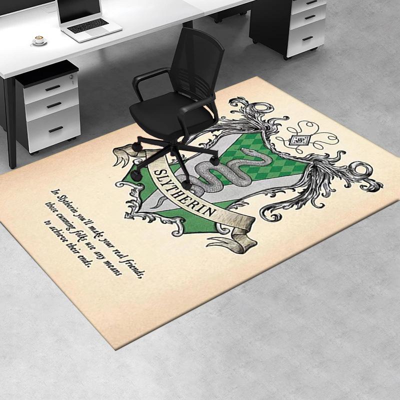

Slytherin Crest Poster - Hogwarts House Decor for Fans of Harry Potter Office Mat Home Decor Office Desk Chair Rugs Chair Carpet for office 60cm by 90cm