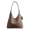 Brooklyn 28 Logo Magnetic Closure Natural Grained Leather Shoulder Bag Small Women's Dark Stone Gray