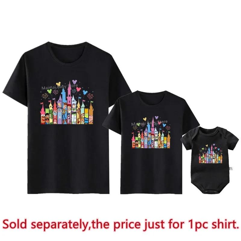 Women’s T-Shirts New Castle Toy Story Family Matching Shirts Cotton Father Mother Kids First Cartoon Trip Tshirt Tops Funny Cartoonworld Outfits