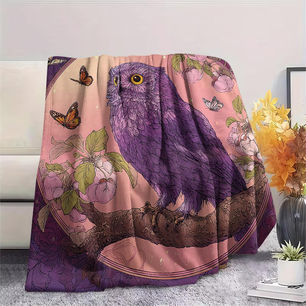 Flanelová deka s potiskem soviček, Vysoce kvalitní, Pohodlná pro všechna roční období, Domácí dekorace, Teplo a pohodlí, Perfektní jako vánoční dárky
