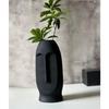 Black Ceramic Abstract Face Vase | Ceramic Flower Vase | Matte(Rough) Finish, 10 Inches (Black)