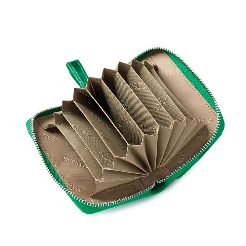 [Barcos] Sparkling Ponte Piccola Accordion Wallet for Women, Compact Wallet, Mini Wallet, Bifold Wallet with Card Slots and Coin Purse, Glossy