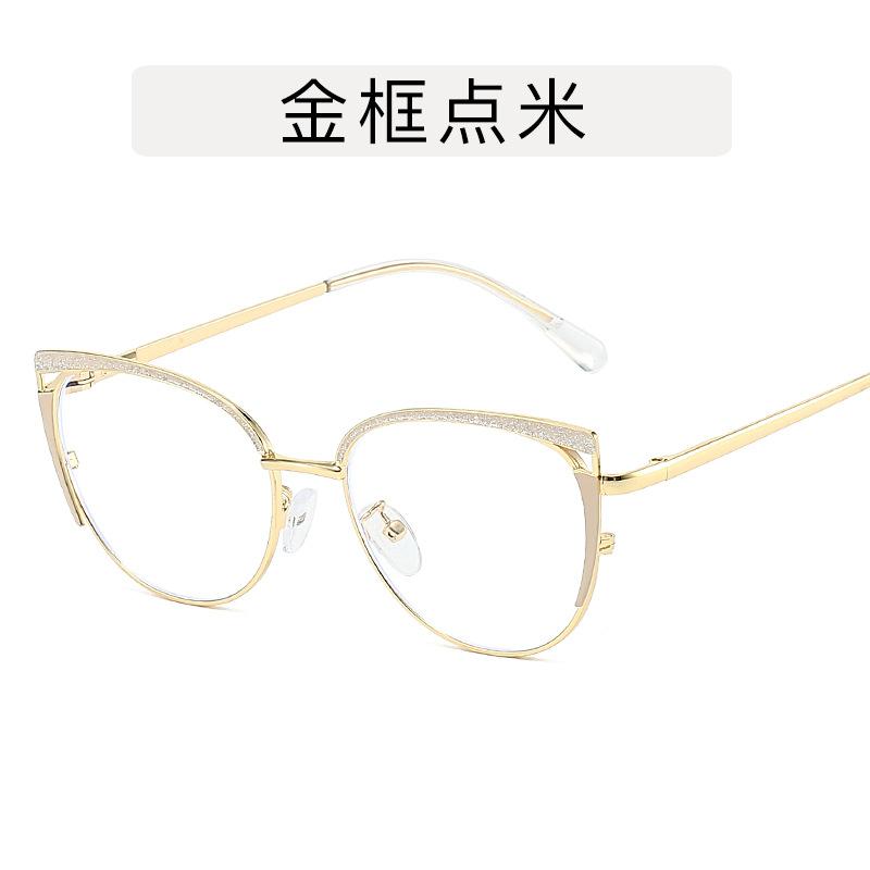 New Exquisite Metal Glasses for Women Anti Blue Light Glasses Fashion Cat Eye Computer Goggles Eyewear