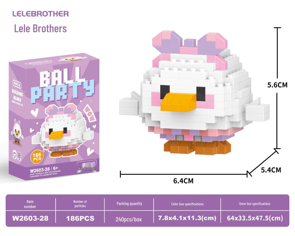 Lele Brothers W2603 Animal Egg Doll Micro Building Blocks for Children's Day Gift