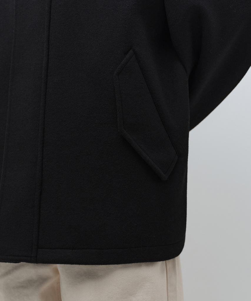 Musinsa Standard Wool Blend Oversized Hooded Short Coat [Black]