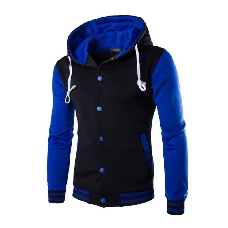 Spring Autumn Men's Hoodies Jacket Boy Baseball Hoodies Coat Fashion Streetwear Slim College Varsity Brand Stylish Veste Homme