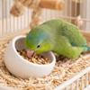 Cute Ceramic Hamster Food Bowl Anti-Rollover Slanted-edged Pet Feeding Bowl Non-Slip Anti-Spill Water Food Bowl Cage Accessory