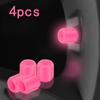 4pcs Luminous Tire Valve Caps Car Motorcycle Bicycle Wheel Tyre Hub Night Glowing Caps Tire Valve Stem Cover Fluorescent Decor
