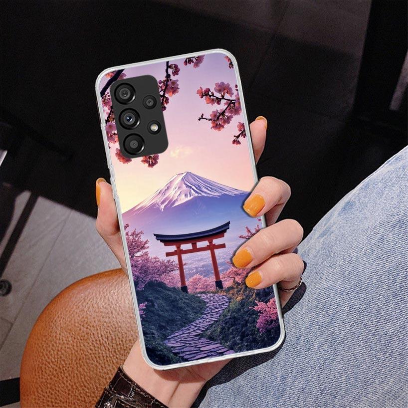 Japanische Kirschblüte Mount Fuji Handyhülle Für Samsung Galaxy A52 A32 A22 A12 A51 A31 A50S A30S A20S A10S Note 20 Ultra 10 Plus S10 A
