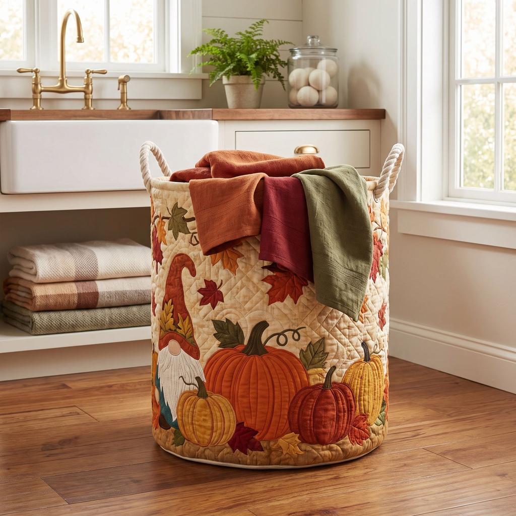 Halloween Quilted Cotton Basket for Clothes Storage and Organization
