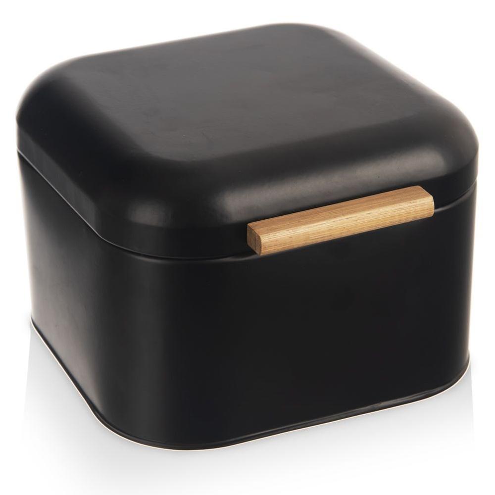 Czarna metalowa chlebak BLACK 21.5x20x14.5 cm