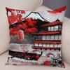 Japan Style Ink Warrior Cushion Cover for Sofa Home Double Print Decor Beautiful Scenery Girl Pillowcase Soft Plush Pillow Case,(11)