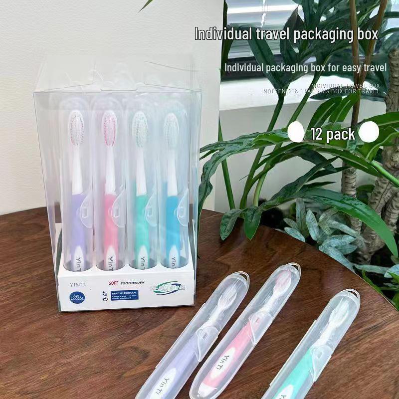 American X-brush Soft Bristle Adult Toothbrush with Independent Packaging for Travel