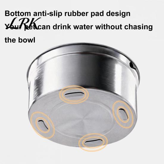 No Wet Mouth Dog Water Bowl 1.2/3.2L Stainless Steel Bowl, No-Spill Slow Drinking Pet Anti-Splash Non-Slip Dispenser for Small Medium Large Dogs, Cats