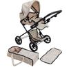 Doris Puppenwagen Großer tiefer Buggy mit Tasche