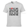 I Love My Girlfriend So Please Stay Away From Me Tshirt Customized Tops Shirts Cotton Unisex Tshirts Customized High Quality