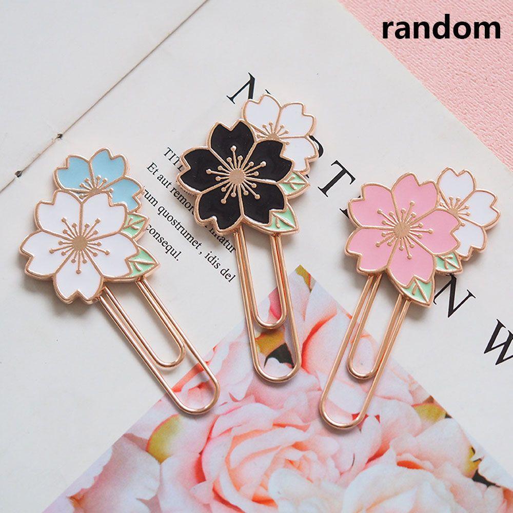 

Creative Colorful Sakura Paper Clip School Office Supplies Student Supplies Stationery Bookmark random