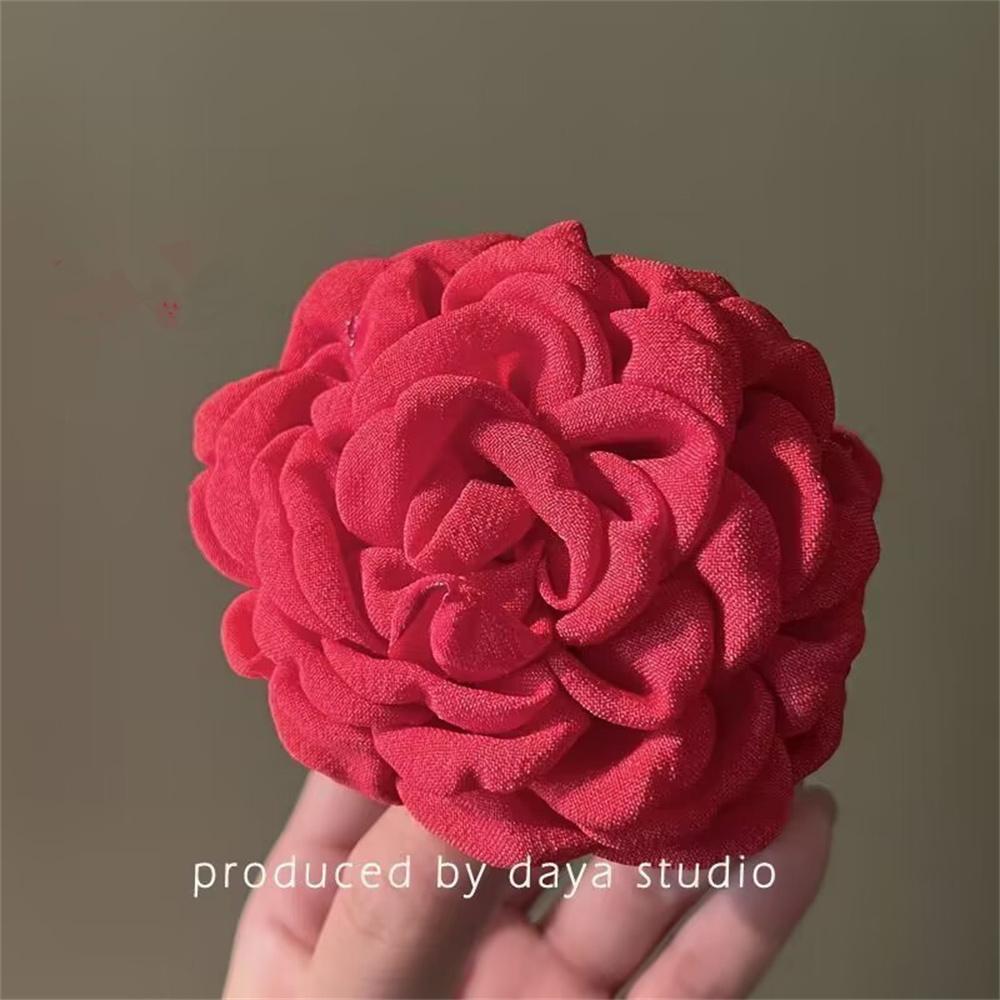 Цветок Розы Большая Заколка-Клешня Ручной Работы Тканевые Цветы Зажим для Волос Милый Зажим-Акула Аксессуары для Волос для Женщин Девочек 8/10/12см