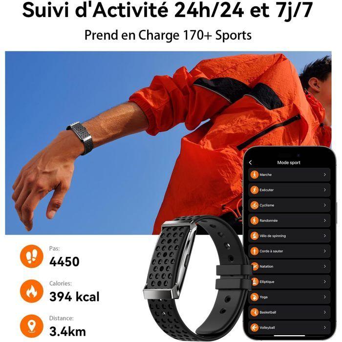 Smart Bracelet - WENZYLIQUOX - Smart Bracelet Without Screen - 24/7 HR Monitoring & SpO₂ - 35-day Autonomy - IP68 Waterproofing