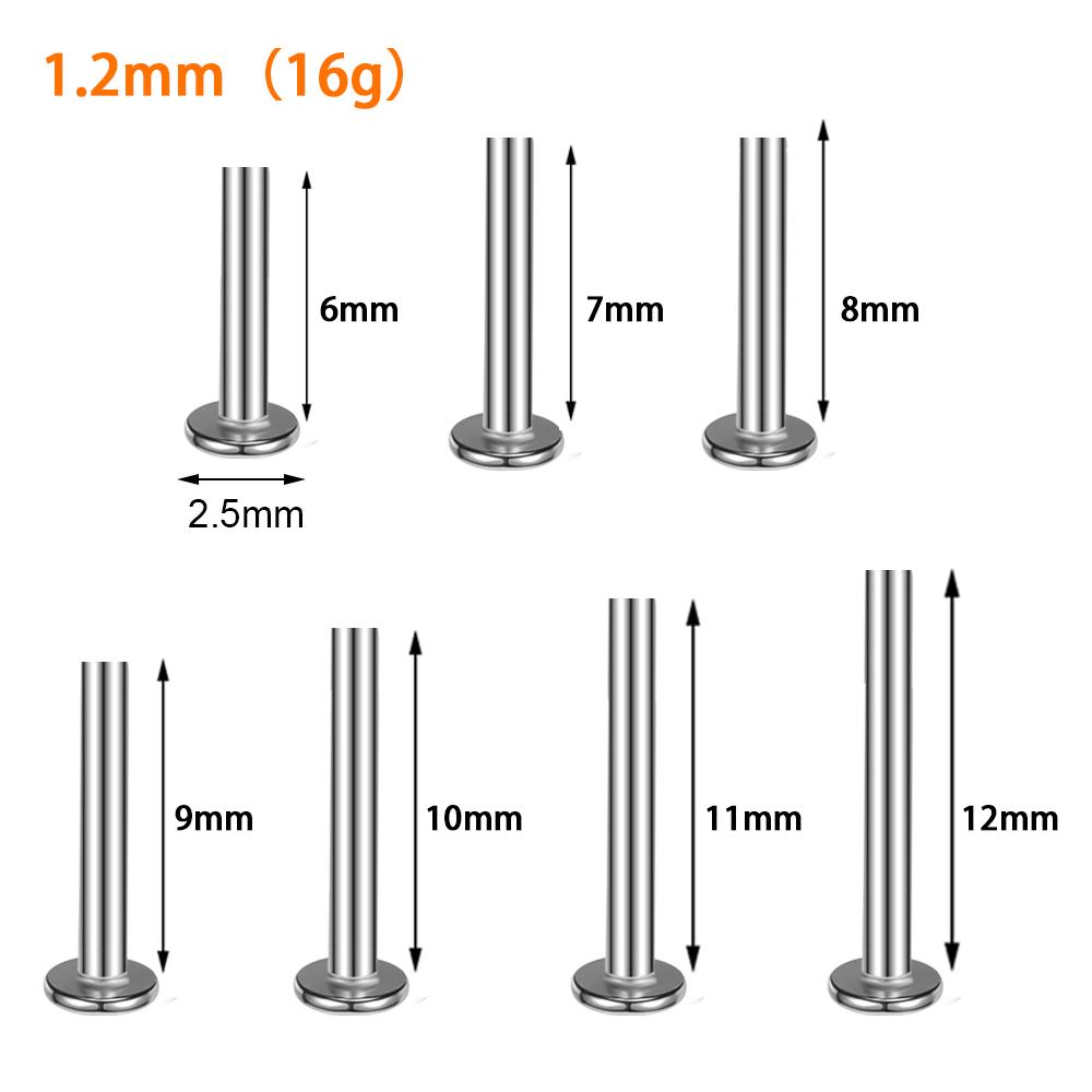 10 Stück G23 Titan 16G 18G 20G Push-in Stecker Rückseite Basis Ohrstecker Lippen Nasenpiercing Tragus Körperschmuck Zubehör