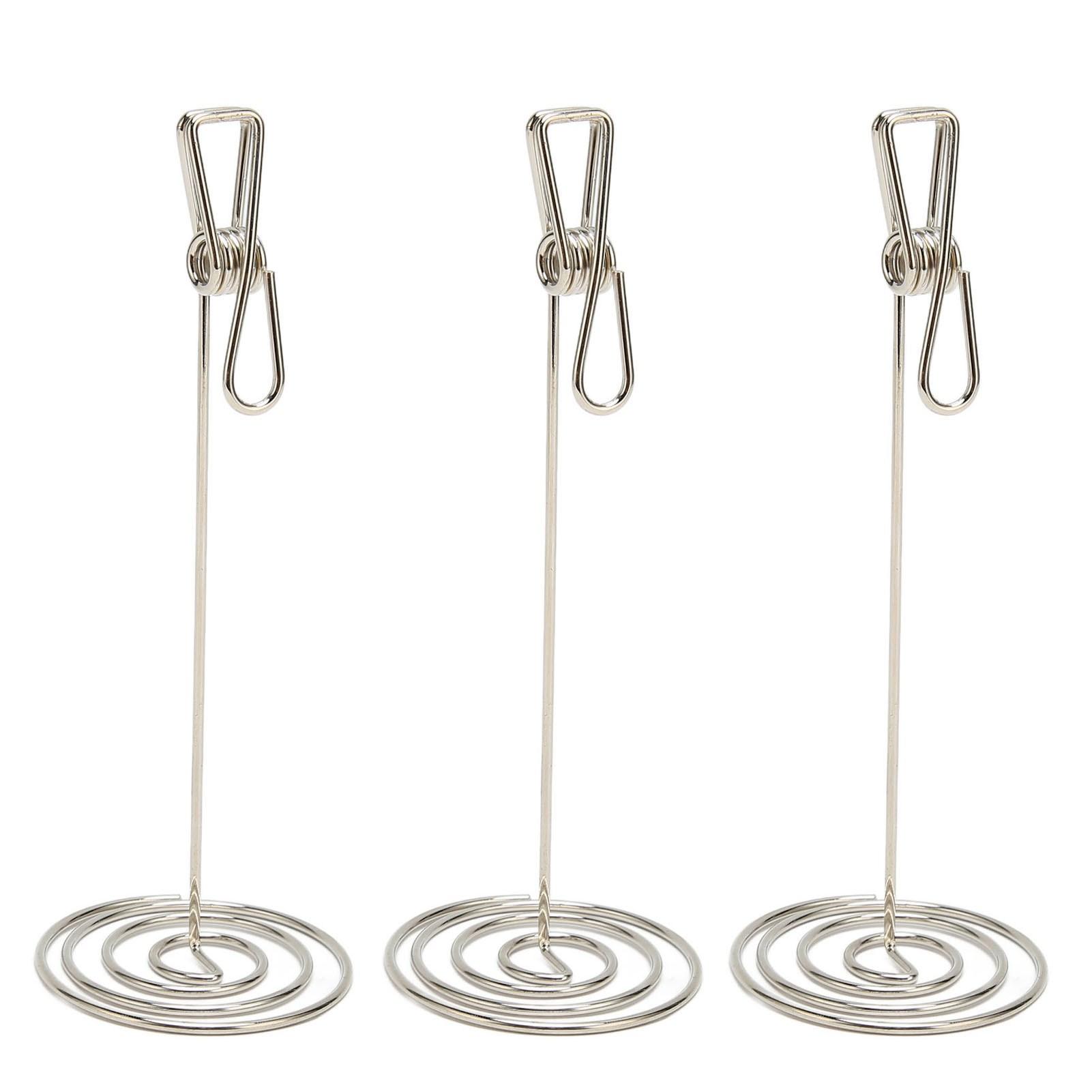 

24 шт. Держатель номера стола Простой Гальванизированный Серебристый Форма Рыбьего Рта Держатель Карточки Места для Фото