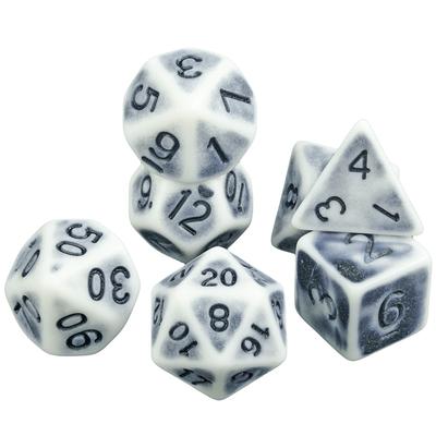 Polyhedral Dice Set 7pcs DND Dice Retro Effect D4, D6, D8, D10, D%, D12, D20 Game Dice for Role Playing Game Table Board Game Accessories