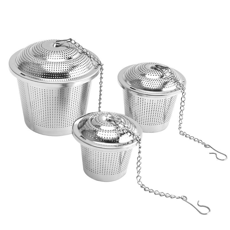 304 Stainless Steel Chain Tea Leaf Infuser Filter Hot Pot Brine Kitchen Soup Seasoning Ball Creative Mesh Herbal Spice Filter